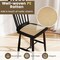 Farmhouse Solid Rubberwood Dining Chairs Set of 2 with PE Rattan Seats